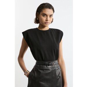 Karen Millen Ponte Shell Top with Structured Shoulders - Size Small